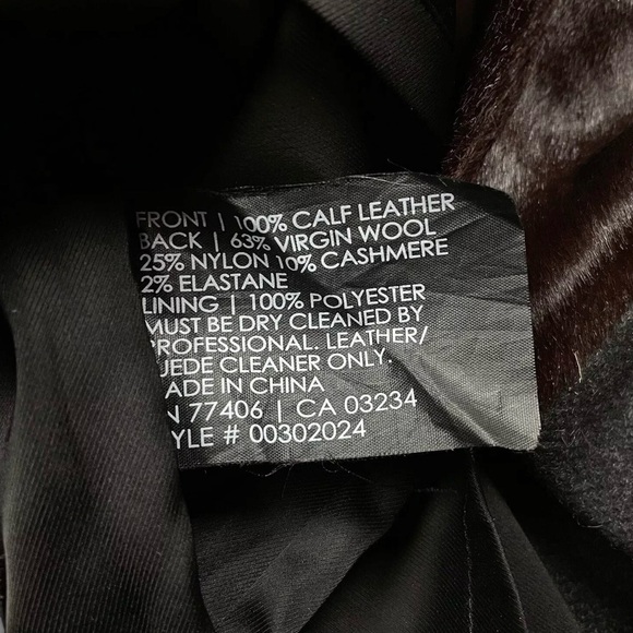 Club Monaco Collection Wool Genuine Calf Hair Leather Lana Skirt Burgundy Size 4 - Picture 7 of 8